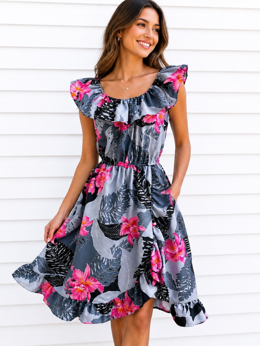 Helena’s Hawaii Floral Dress - Measures Medium - Made in Hawaii USA